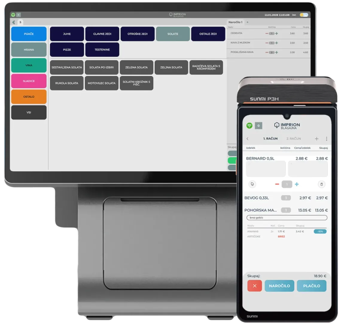 IMPRION cash register on desktop and mobile devices