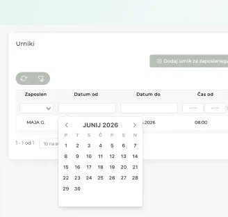 Imprion POS display of employee schedules