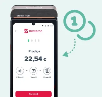 The amount is automatically sent to the Besteron payment terminal