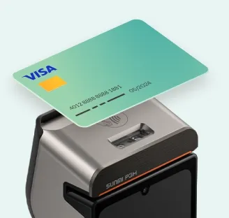 The cashier sends the amount to the Besteron terminal