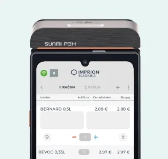 Guest's order at the point of sale in the hotel