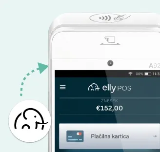 The amount displayed on the EllyPOS terminal