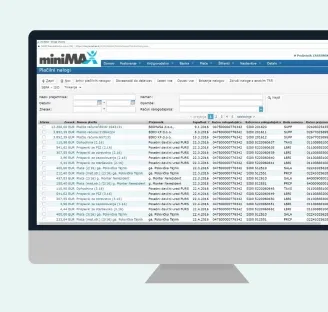 Overview of invoices received in Minimax