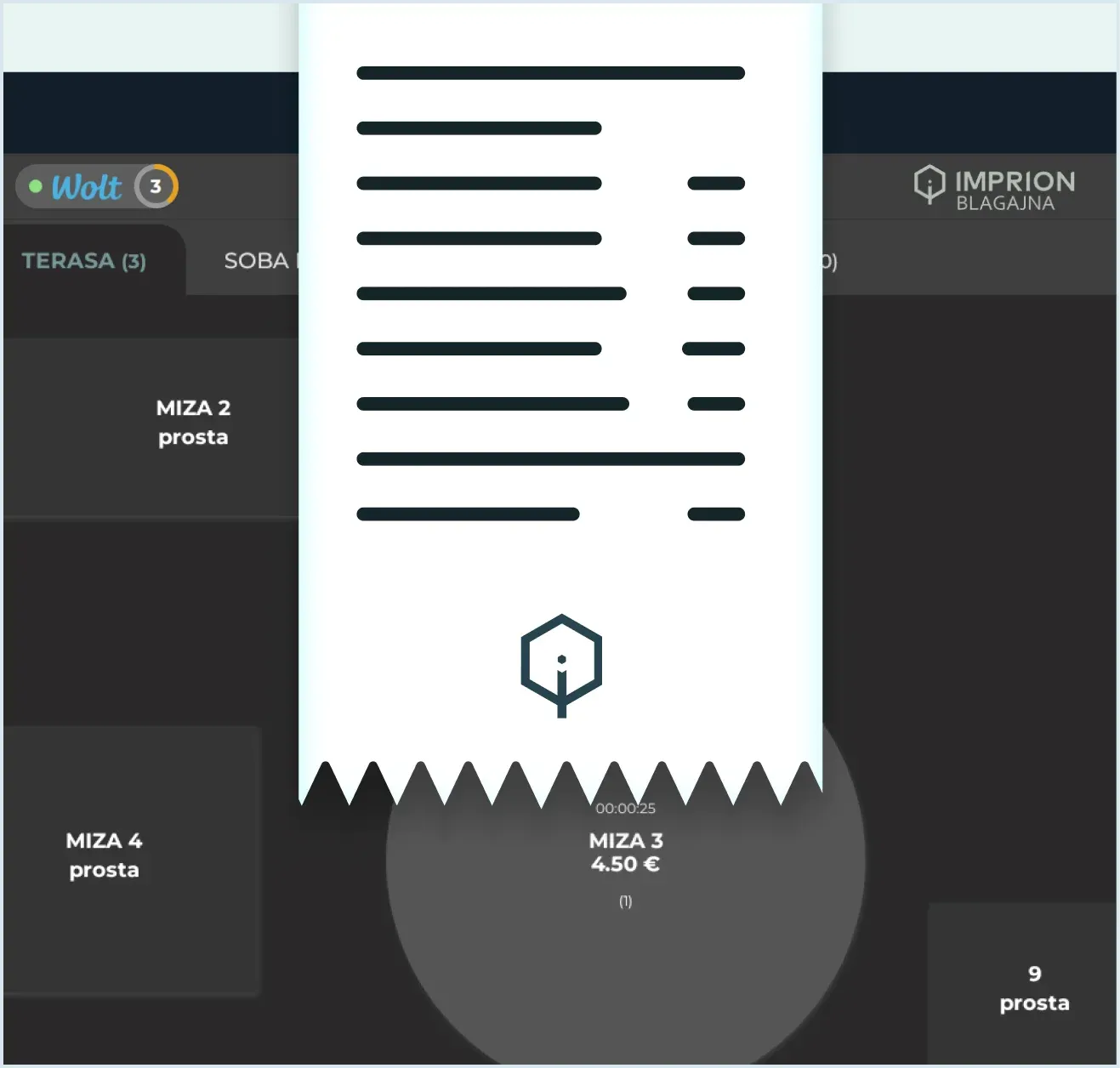 Overview of Wolt orders in Imprion POS