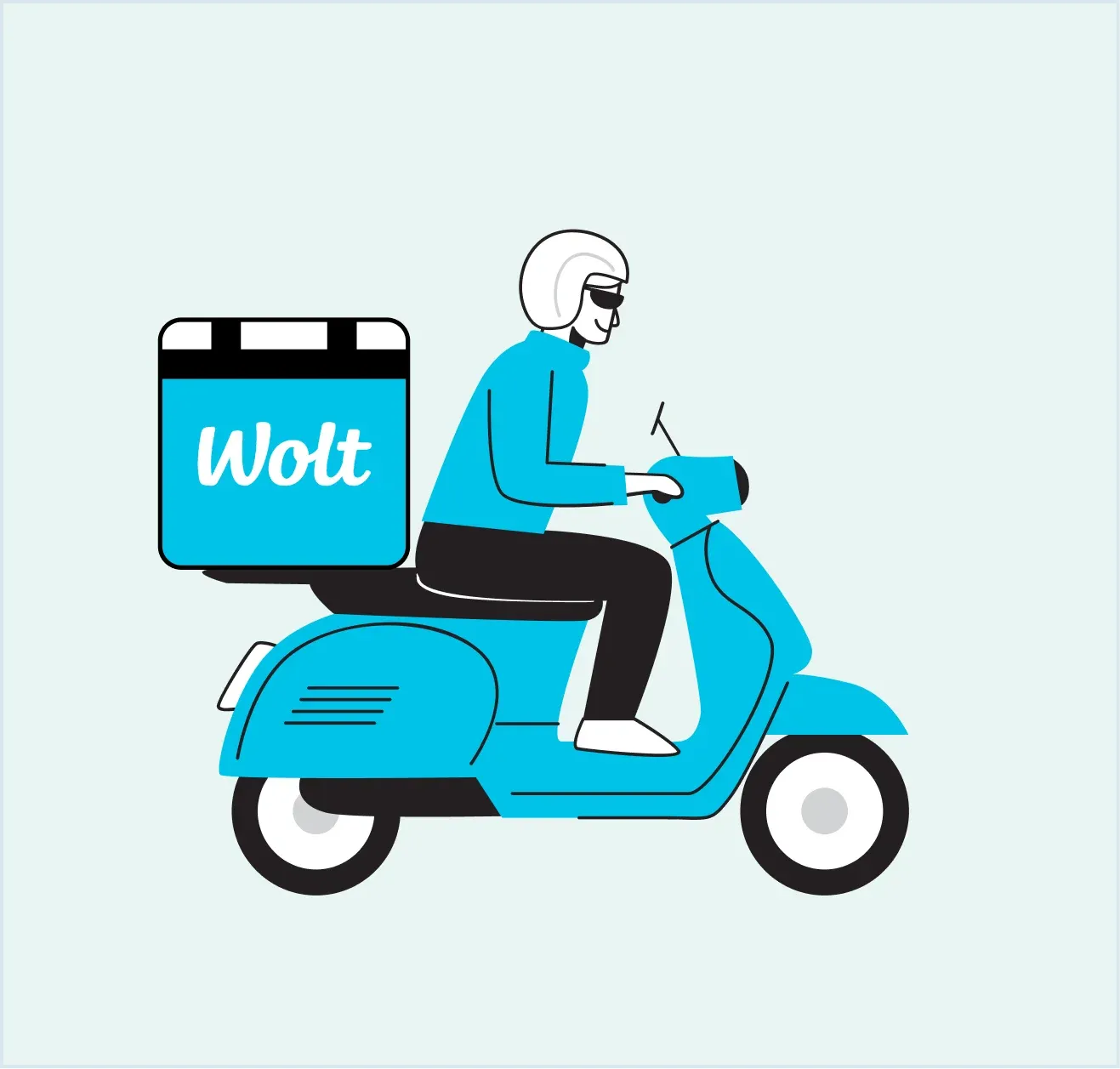 The Wolt delivery man picks up the order