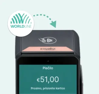 The amount shown on the Worldline terminal