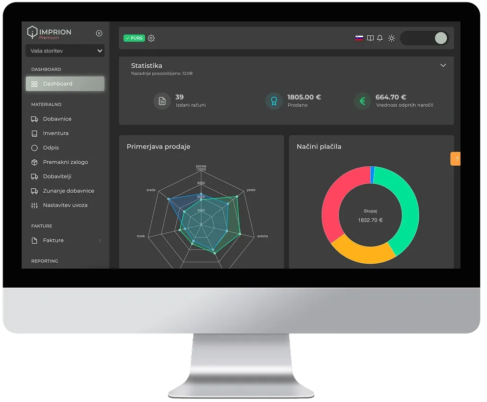 Imprion POS cash register for service activities