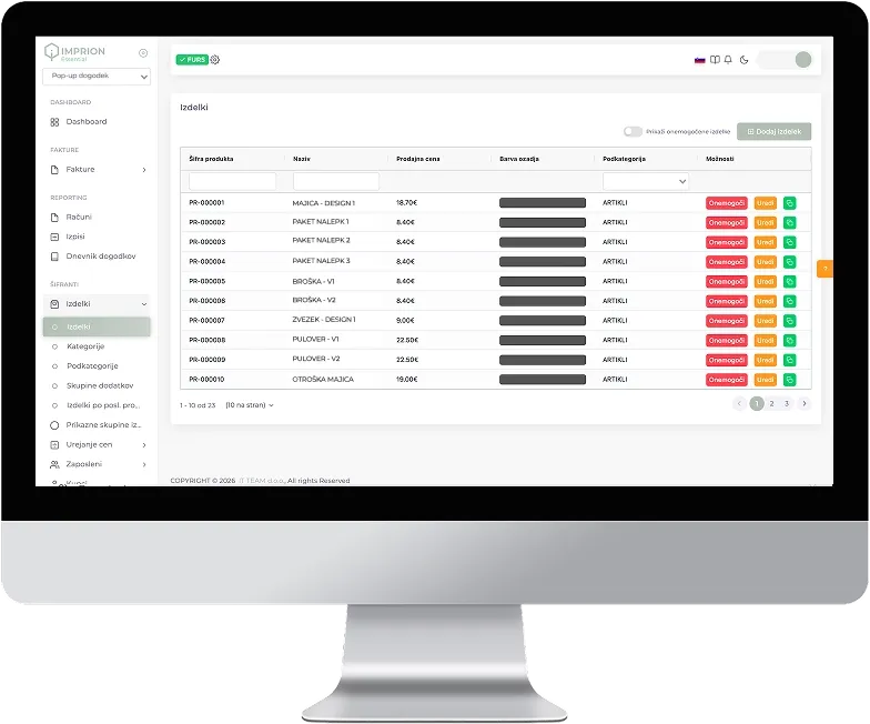 Imprion POS cash register for stands and pop-up sales