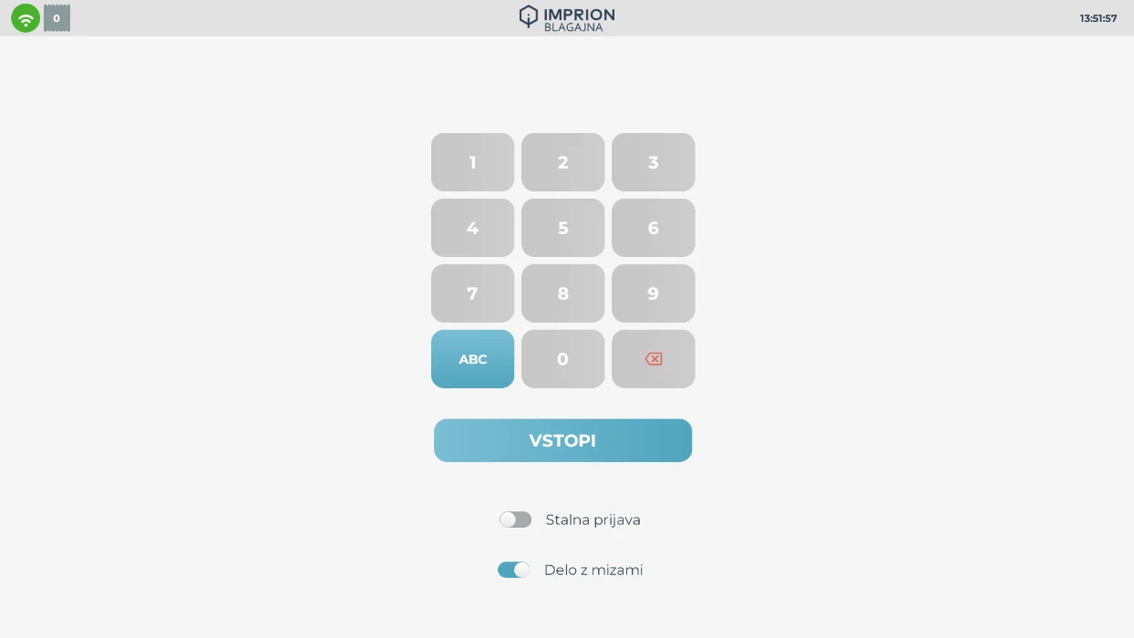 Osnovno prijavno okno