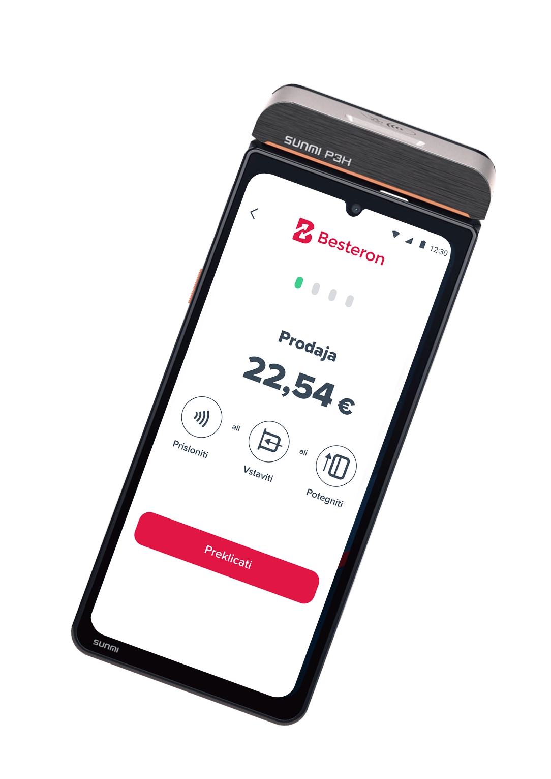 Besteron card payment at the Imprion POS