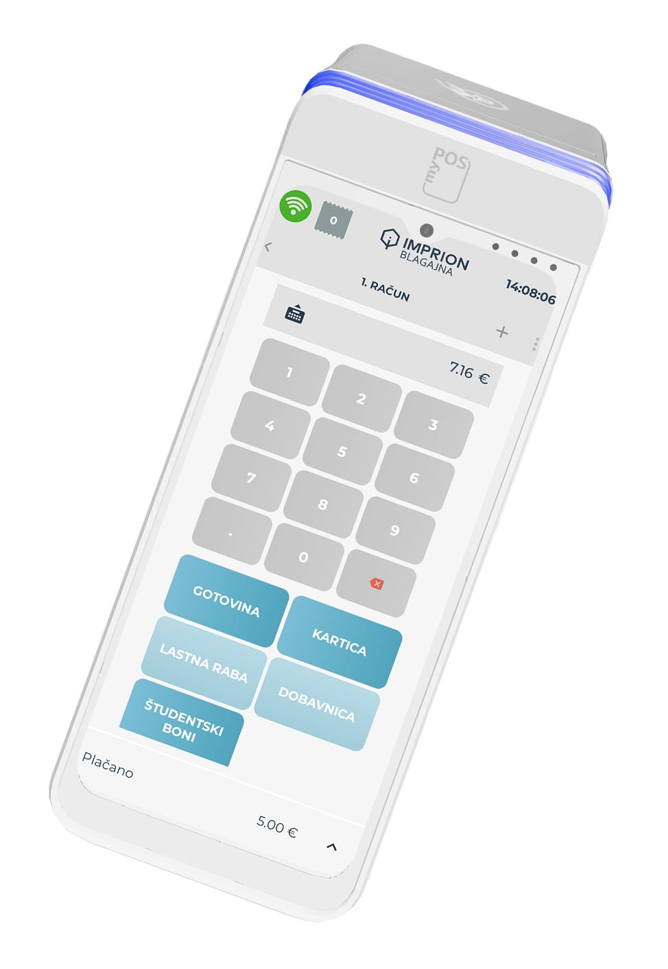 myPOS card payment at the Imprion POS