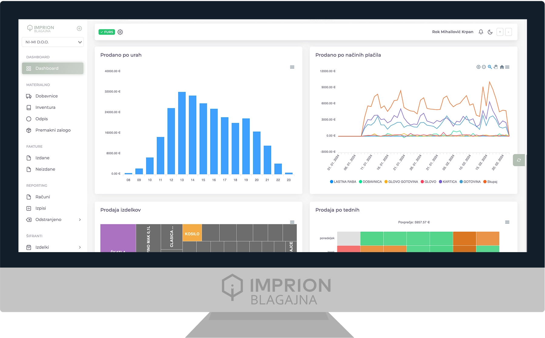 Imprion POS cash register with compliant invoicing