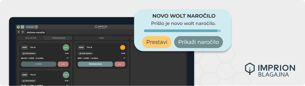 NOVOST: Wolt popolnoma integriran v Imprion blagajno! NOVOST: Wolt popolnoma integriran v Imprion blagajno!